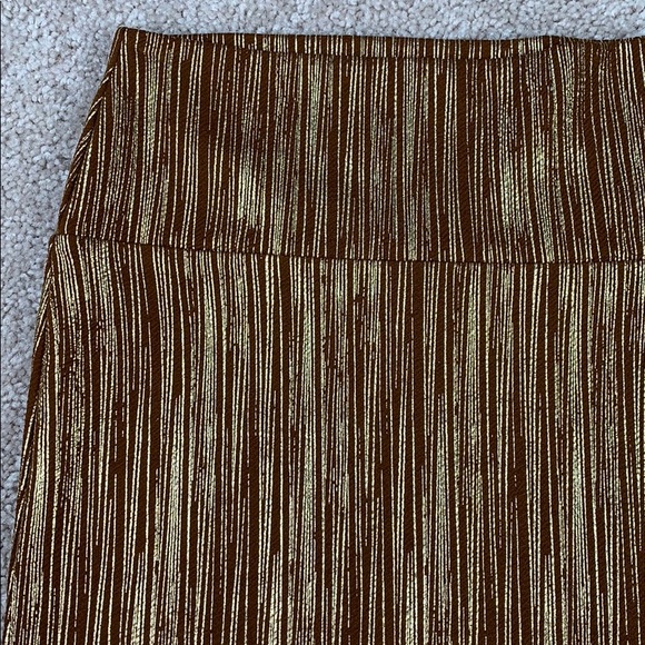 Lularoe brown and gold Cassie skirt sz sm - Picture 2 of 5